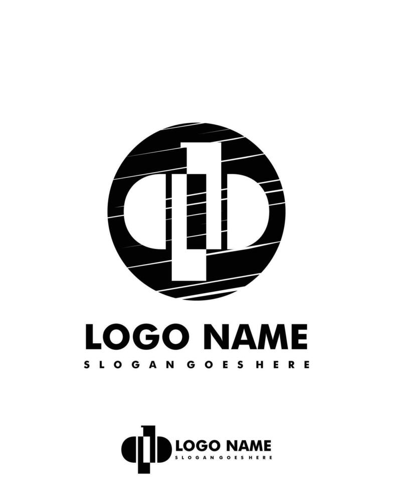Initial QB negative space logo with circle template vector