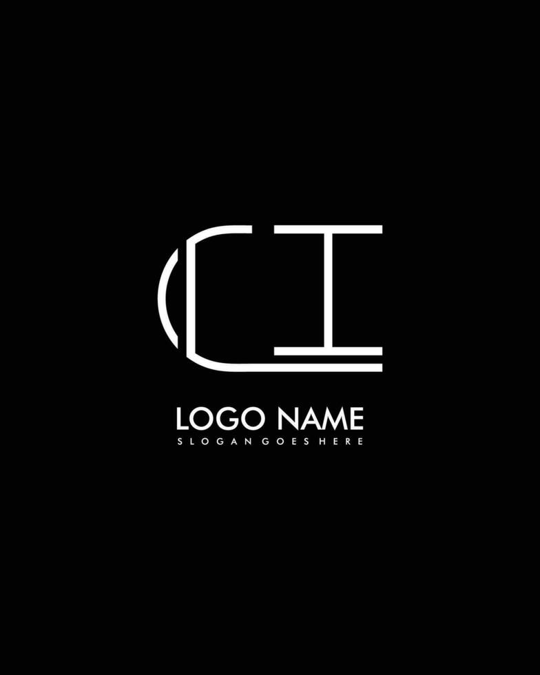 CI Initial minimalist modern abstract logo vector