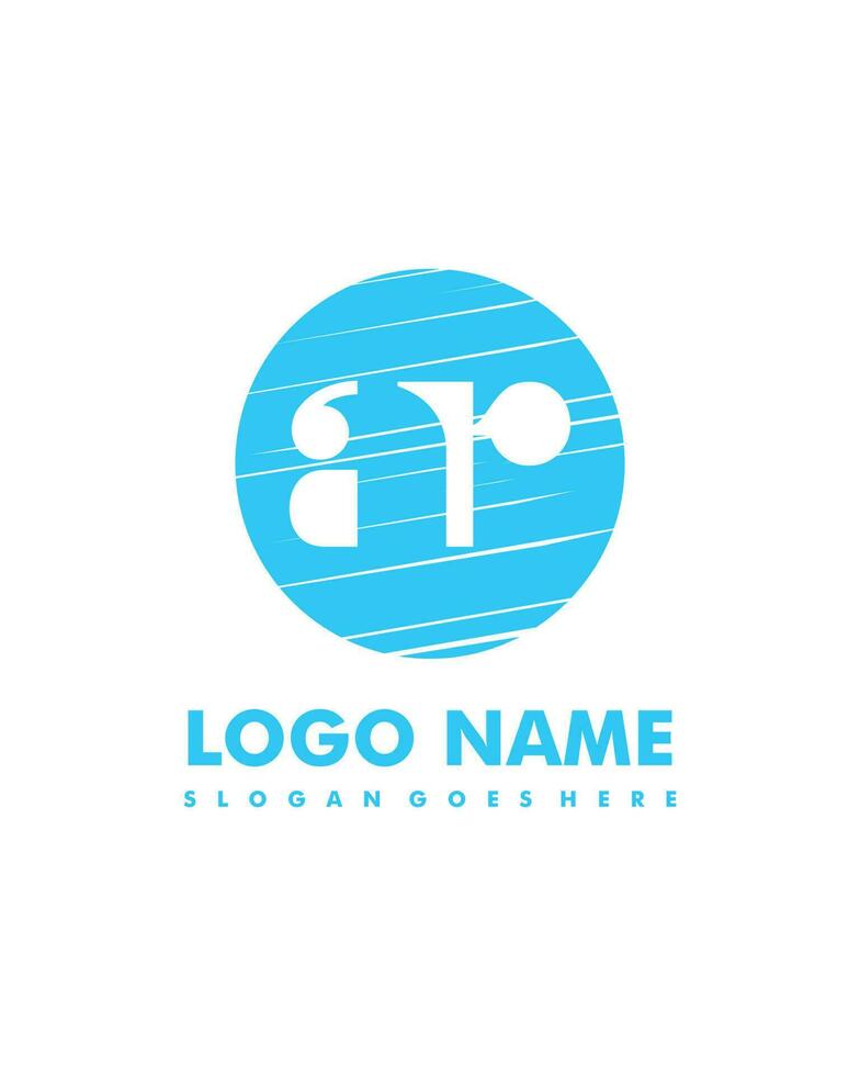 Initial AR negative space logo with circle template vector