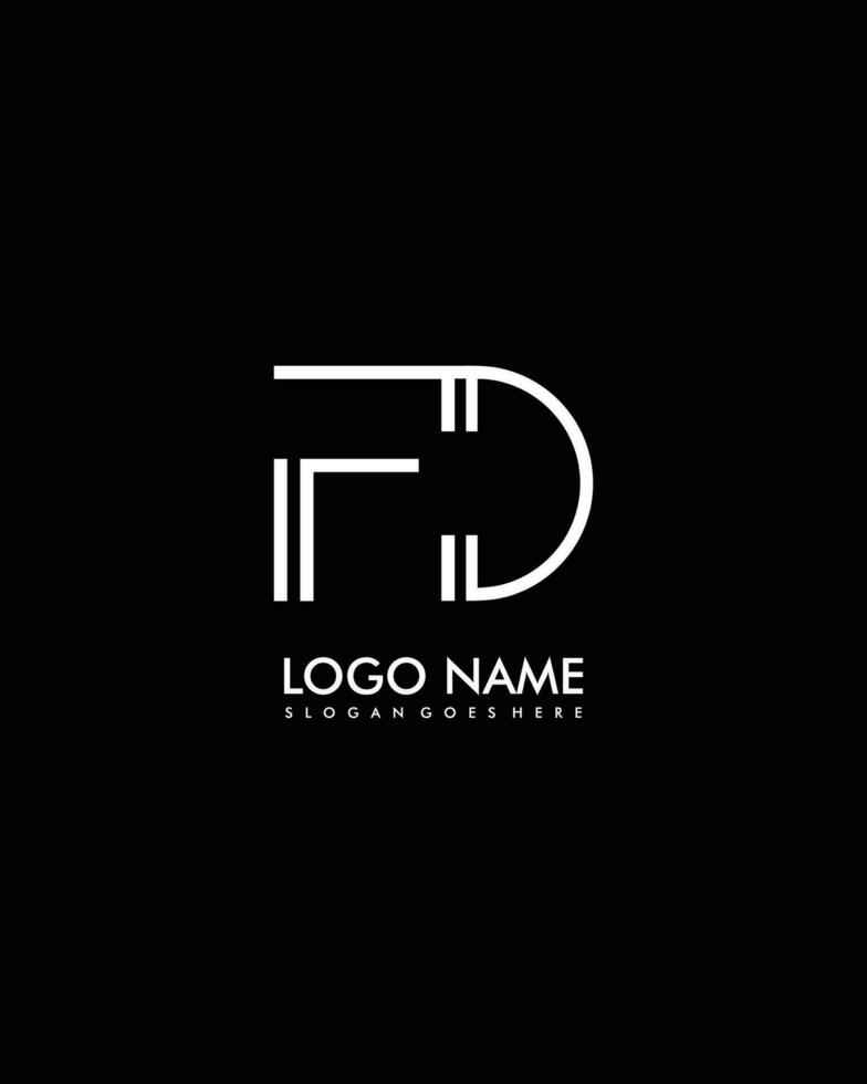 FD Initial minimalist modern abstract logo vector