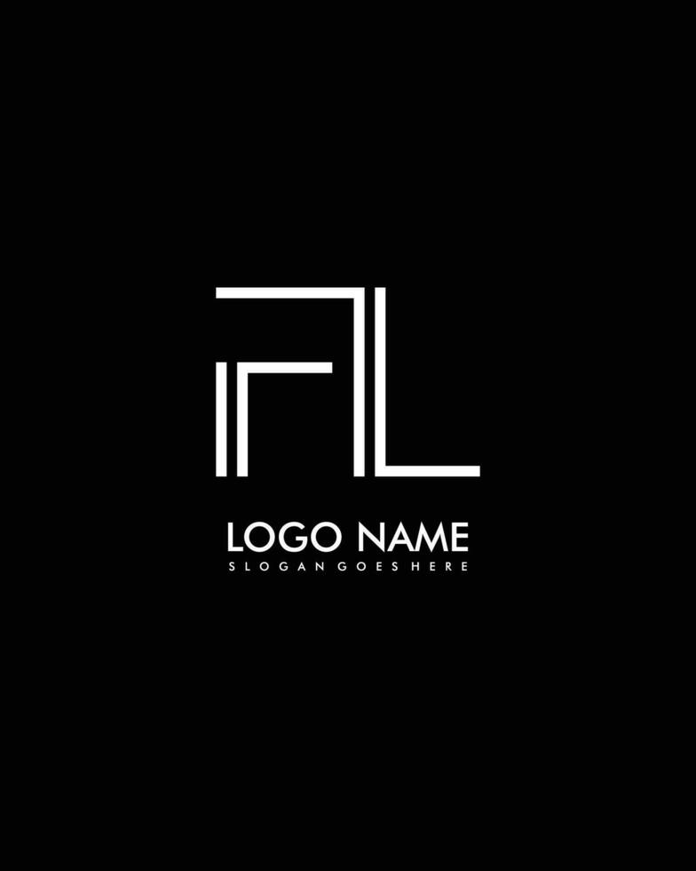 FL Initial minimalist modern abstract logo vector