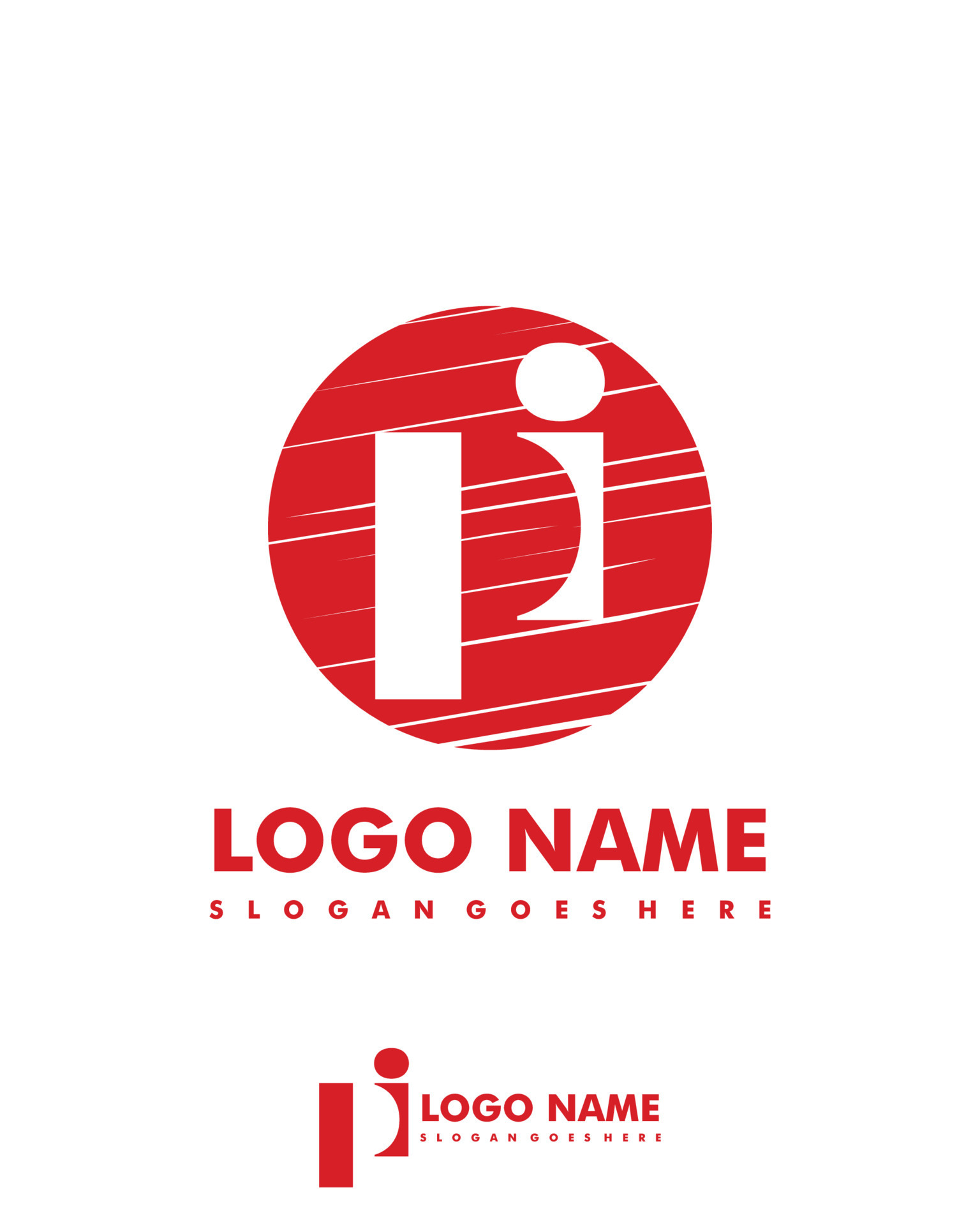 Initial PI negative space logo with circle template 24272263 Vector Art