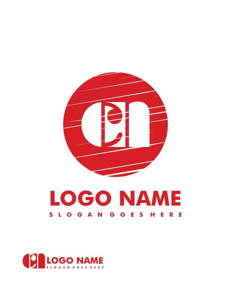 Initial CN negative space logo with circle template vector