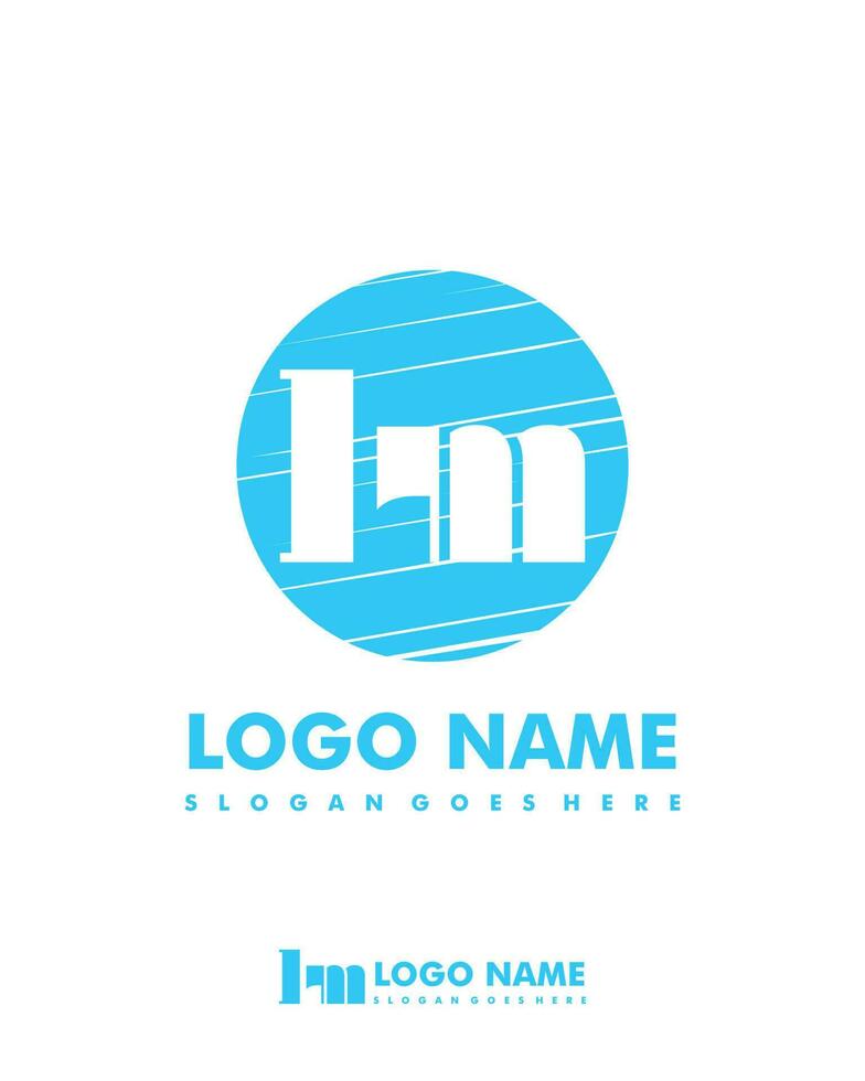 Initial LM negative space logo with circle template vector