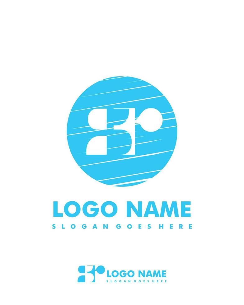 Initial SR negative space logo with circle template vector