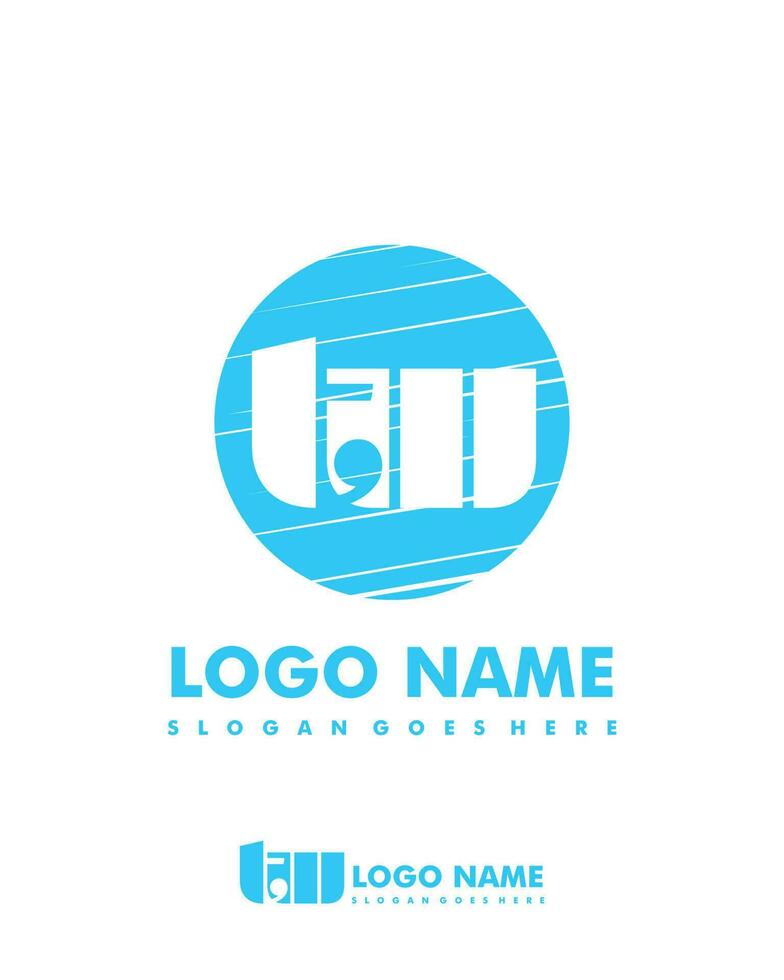 Initial TW negative space logo with circle template vector