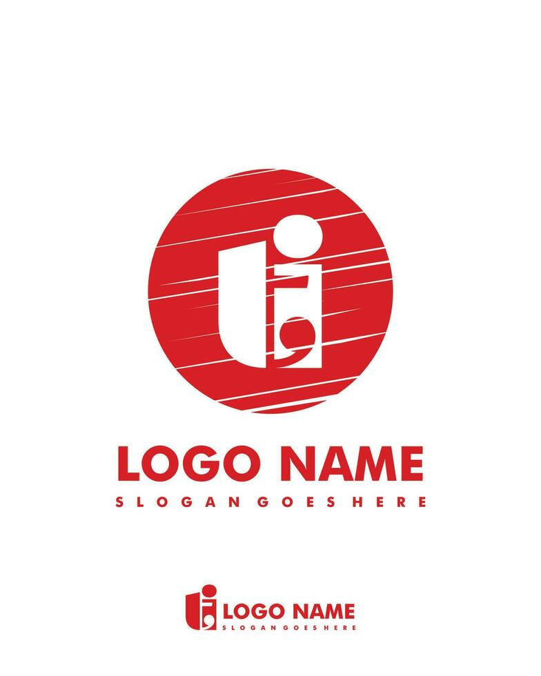 Initial TI negative space logo with circle template vector