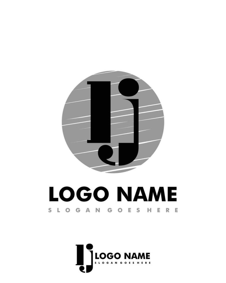 Initial HJ negative space logo with circle template vector