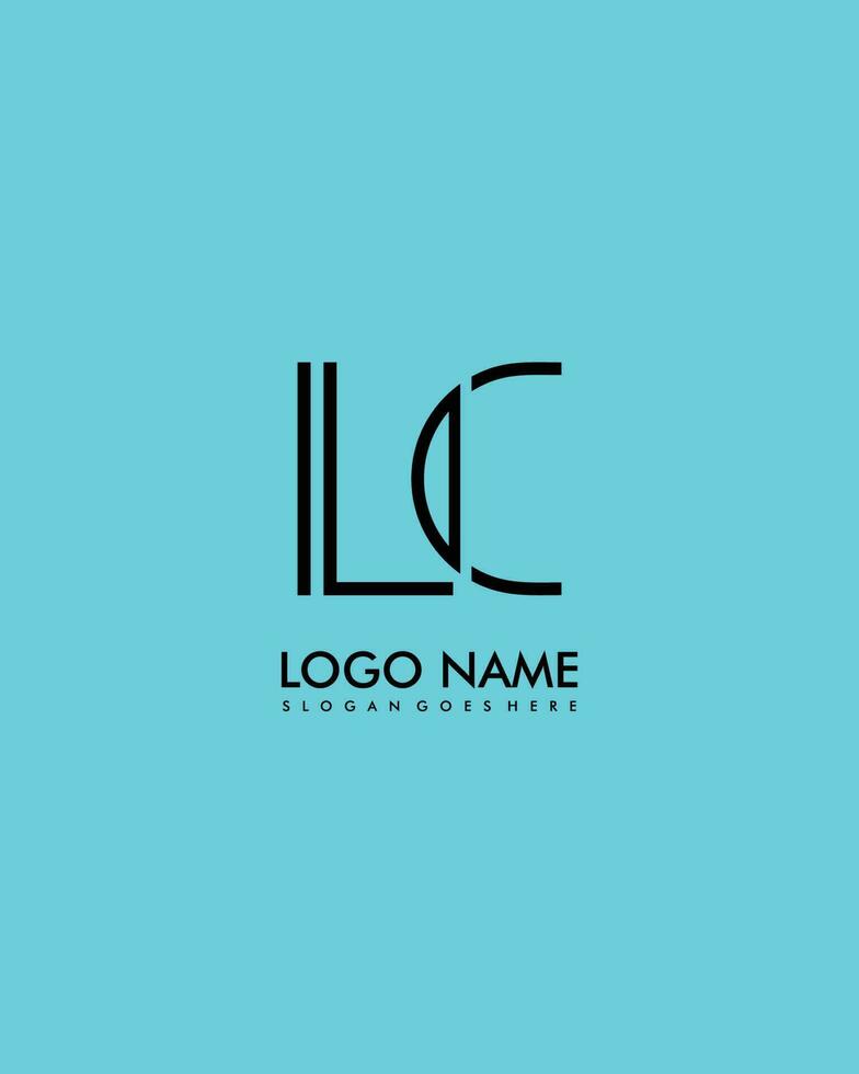 LC Initial minimalist modern abstract logo vector