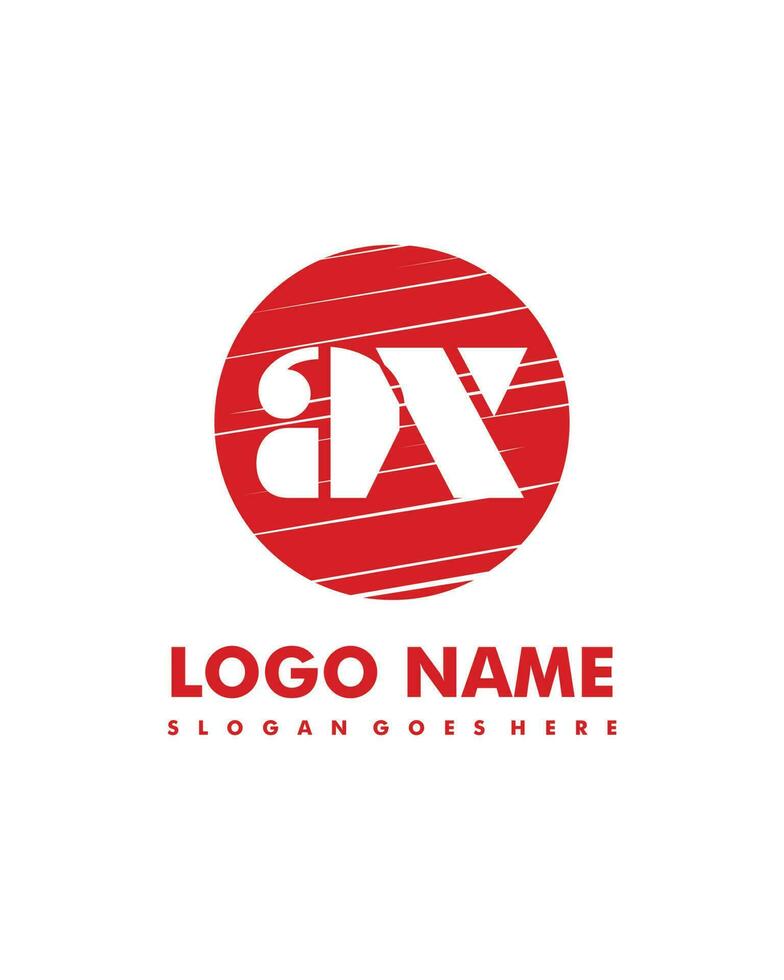 Initial AX negative space logo with circle template vector