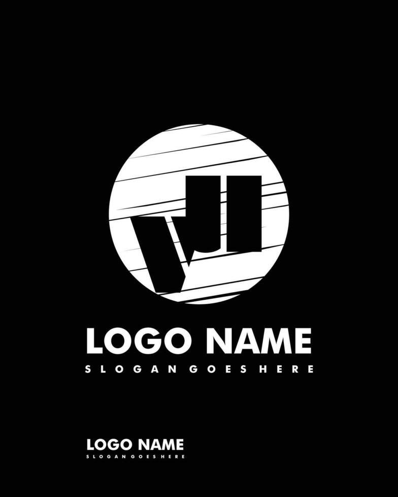 Initial VU negative space logo with circle template vector
