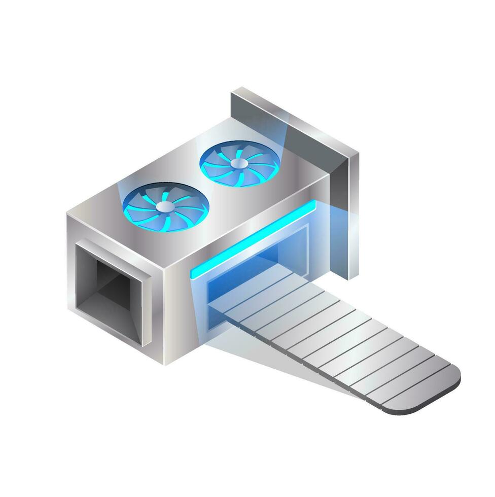 Realistic crypto exchange machinery on white background. vector