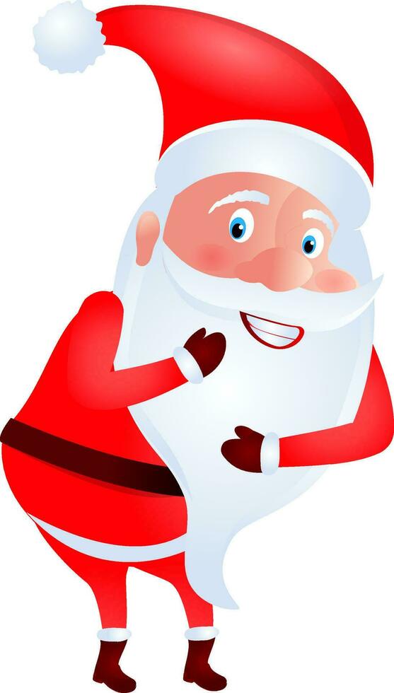 Cartoon character of happy santa claus. vector