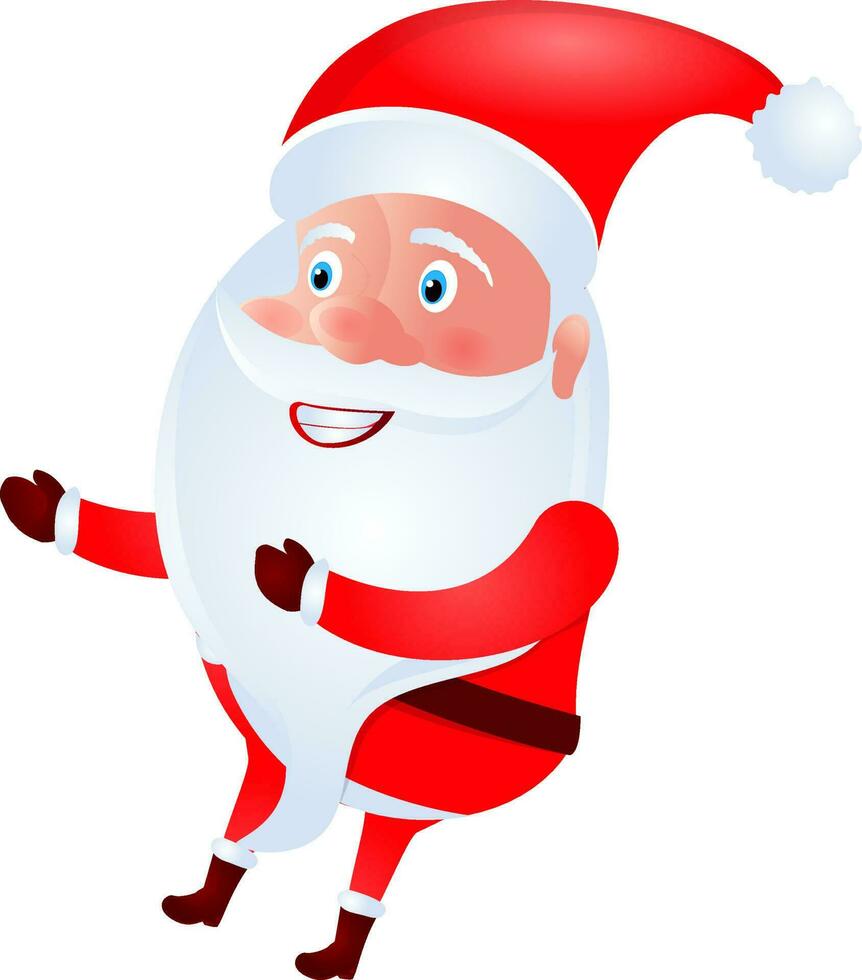 Vector illustration of santa claus in dancing pose.