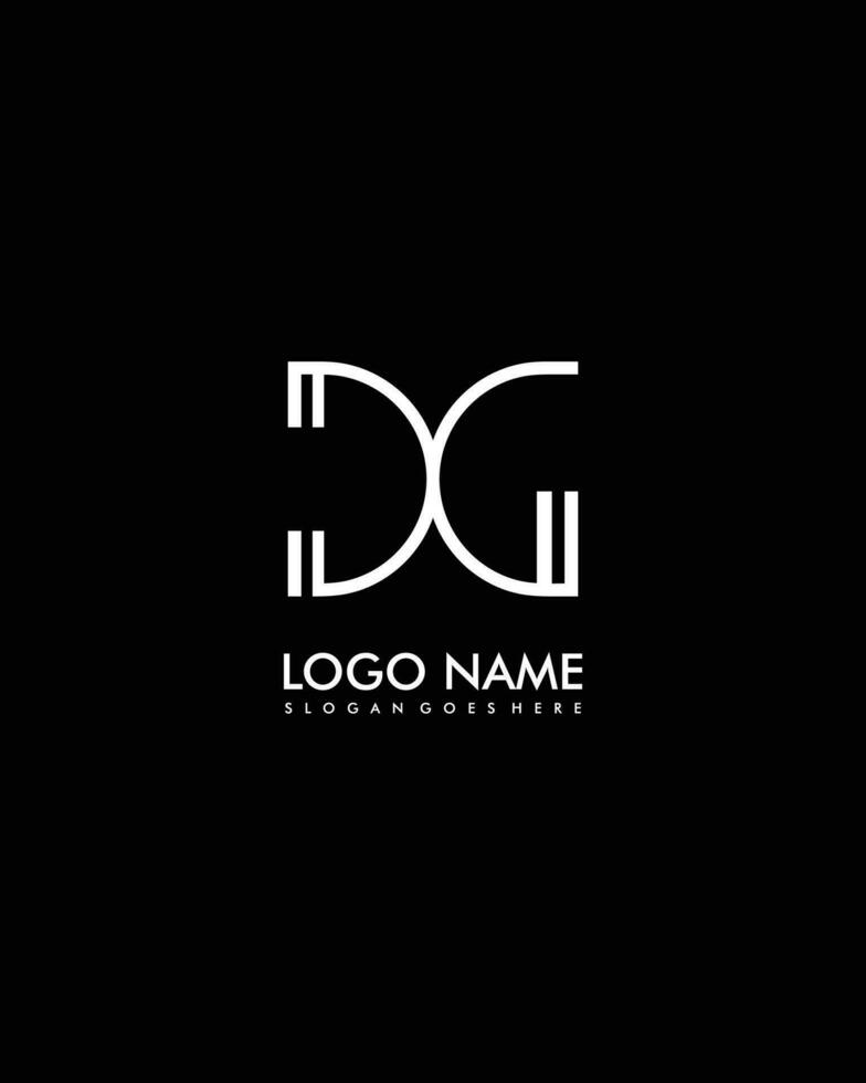 dg inicial minimalista moderno resumen logo vector