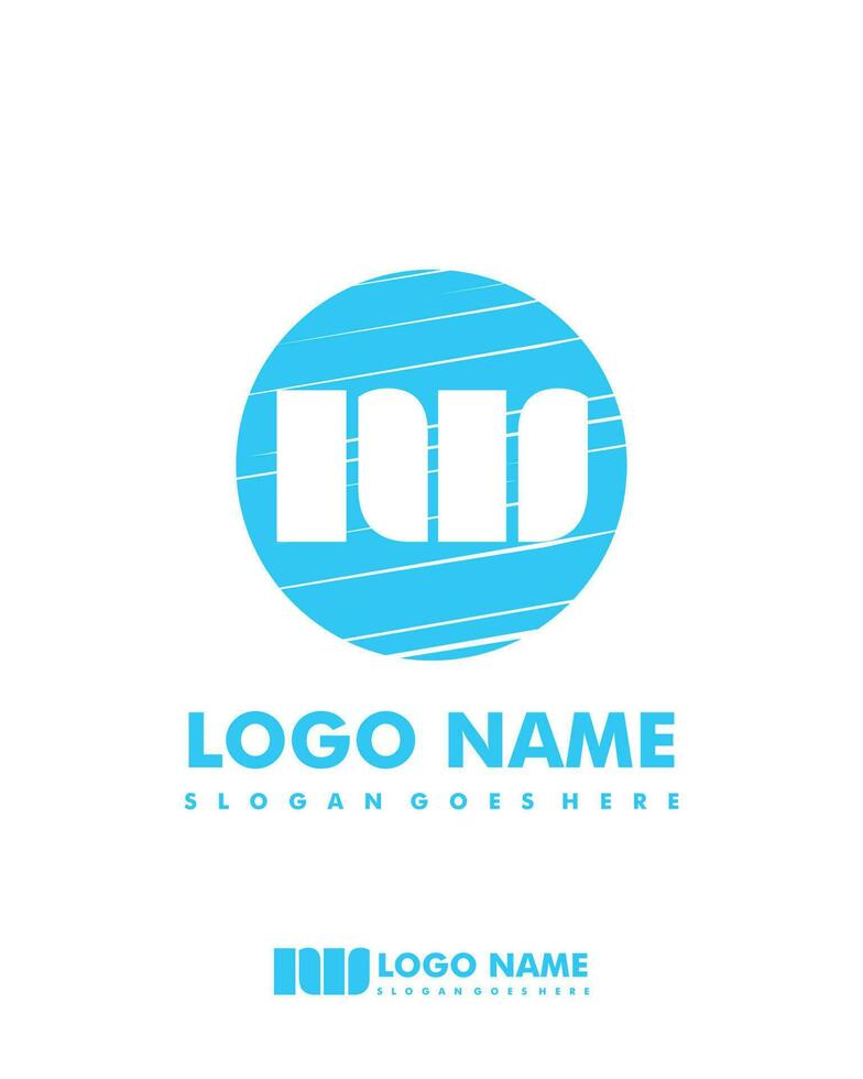 Initial NW negative space logo with circle template vector