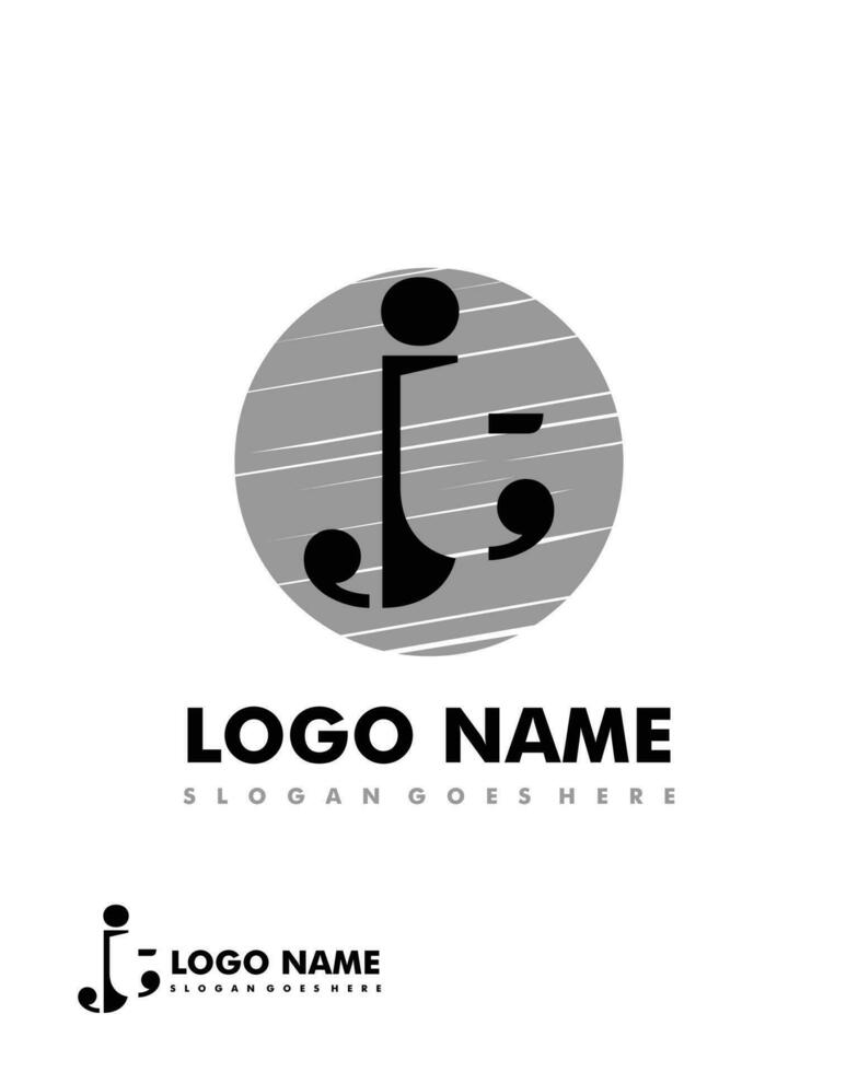 Initial JT negative space logo with circle template vector