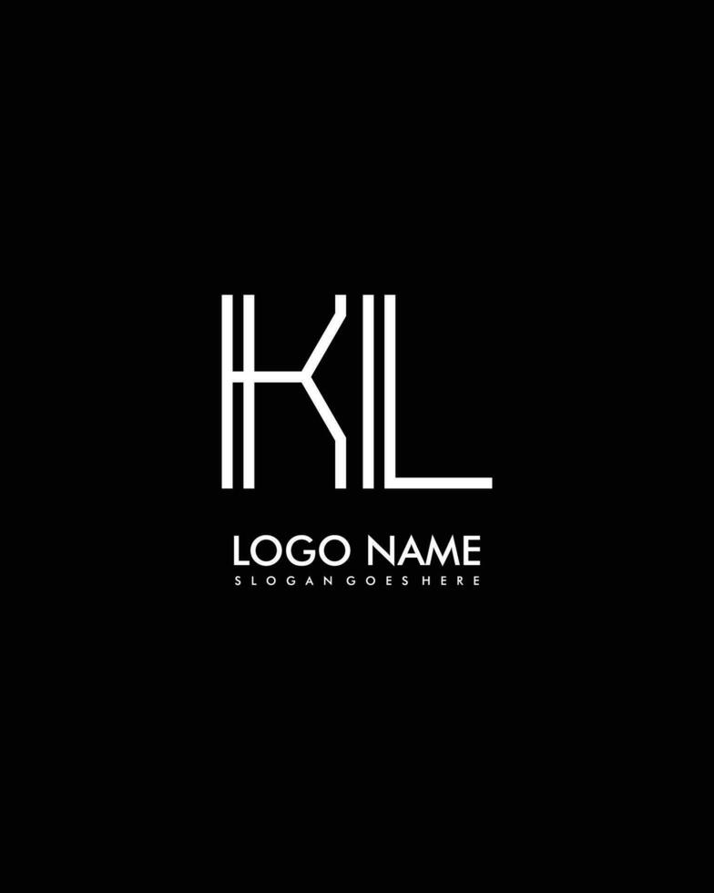 KL Initial minimalist modern abstract logo vector
