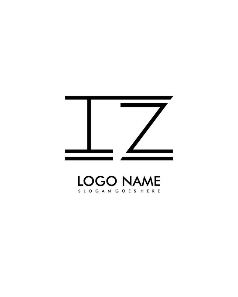 IZ Initial minimalist modern abstract logo vector