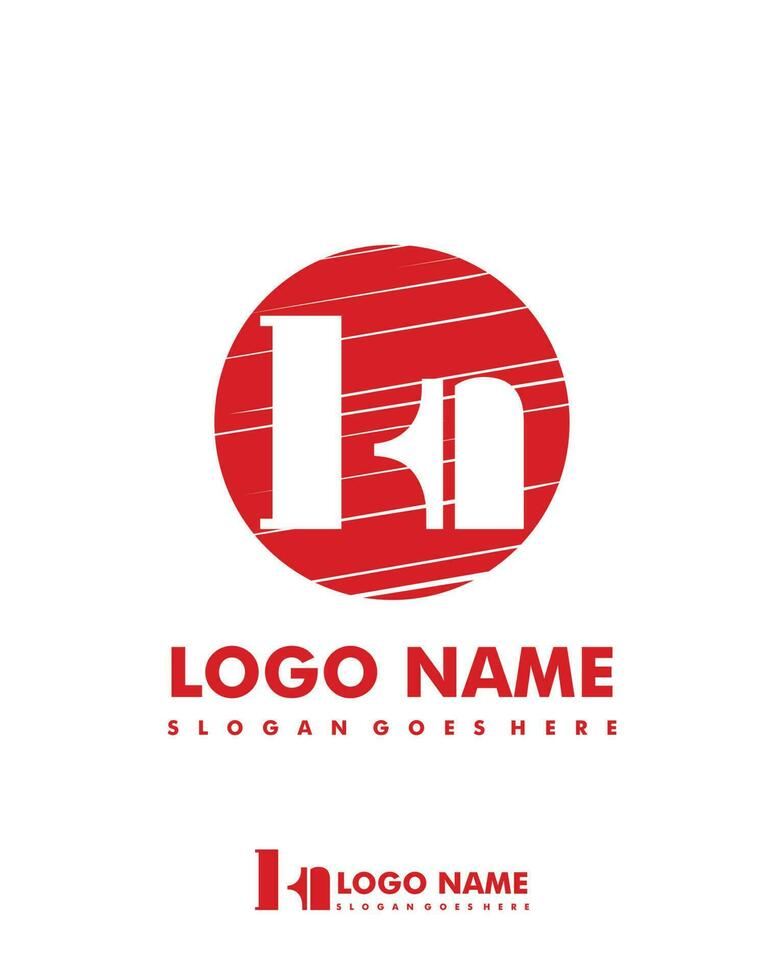Initial KN negative space logo with circle template vector