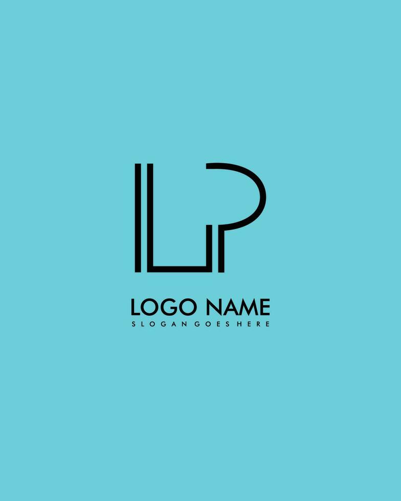 LP Initial minimalist modern abstract logo vector