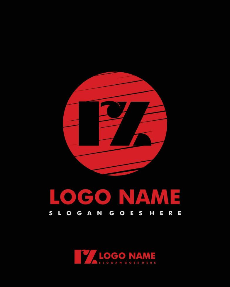 Initial RZ negative space logo with circle template vector