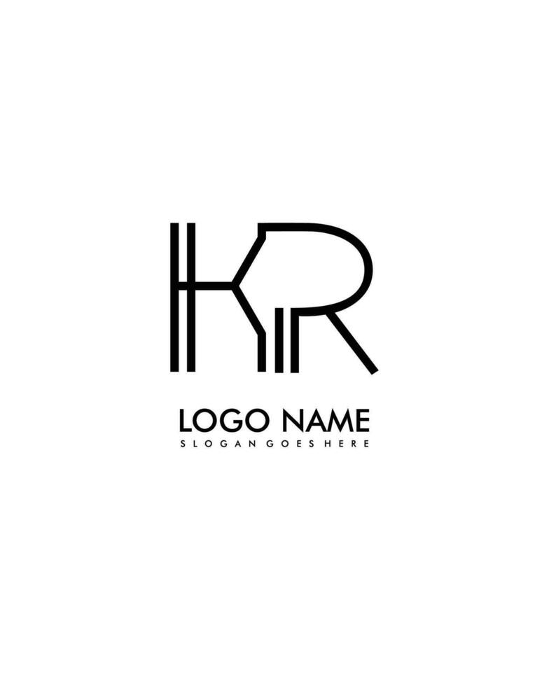 KR Initial minimalist modern abstract logo vector