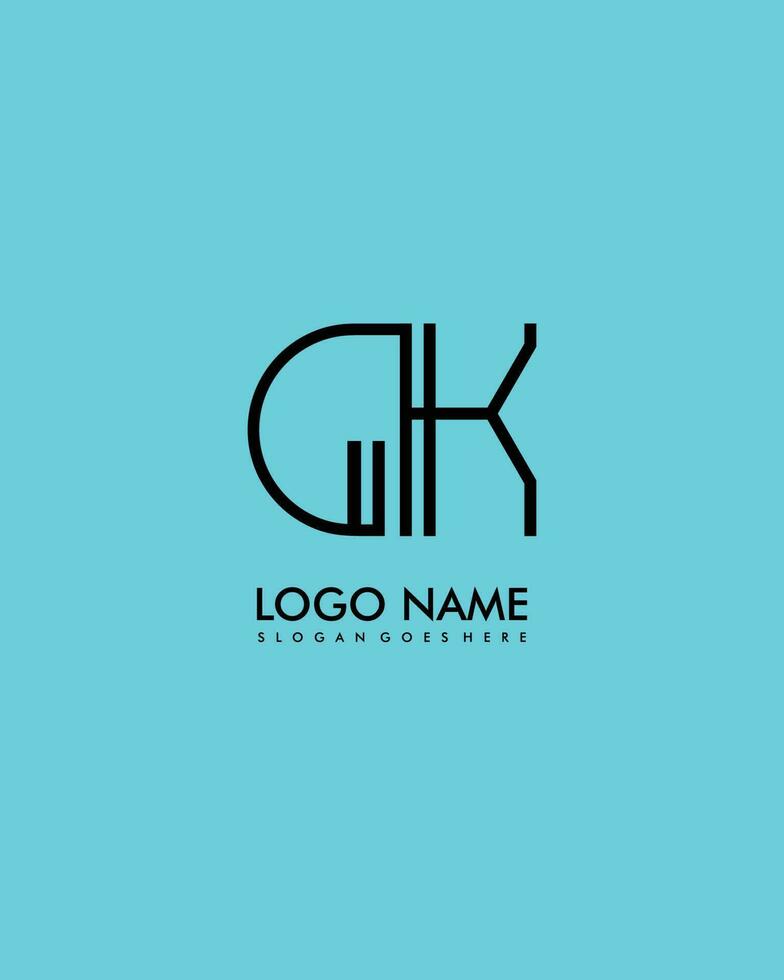 GK Initial minimalist modern abstract logo vector