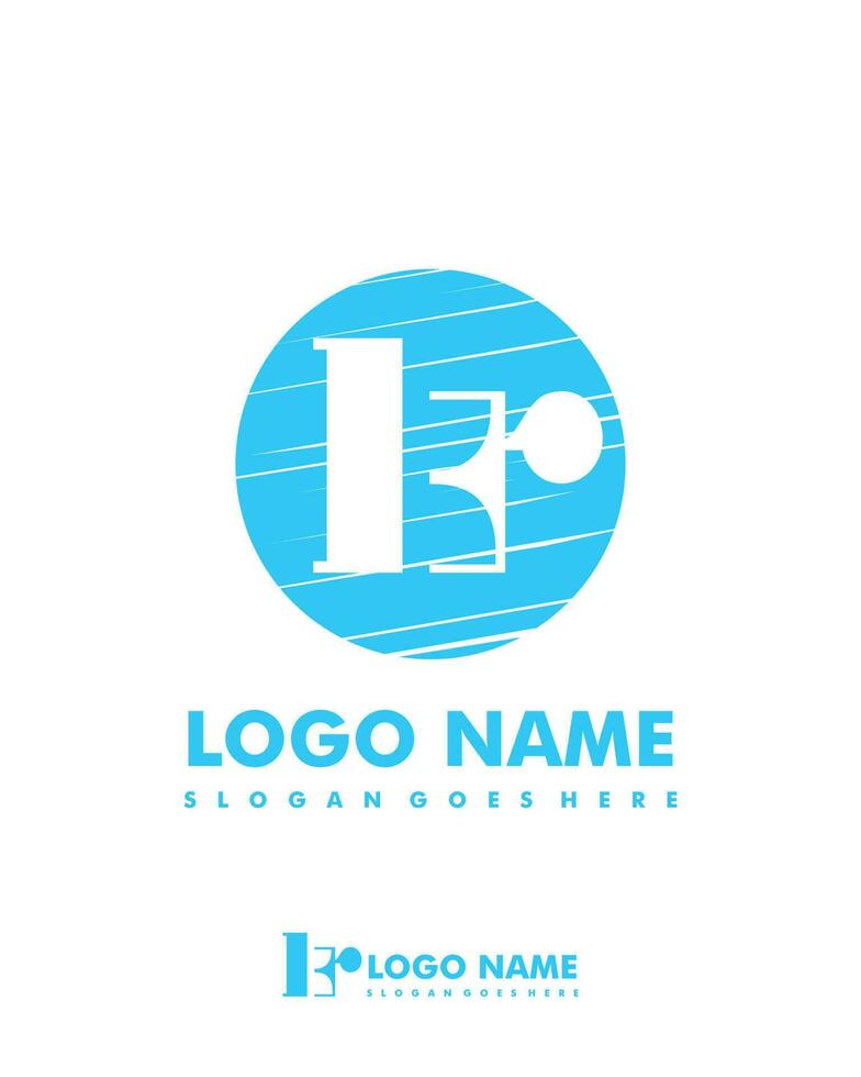 Initial KR negative space logo with circle template vector