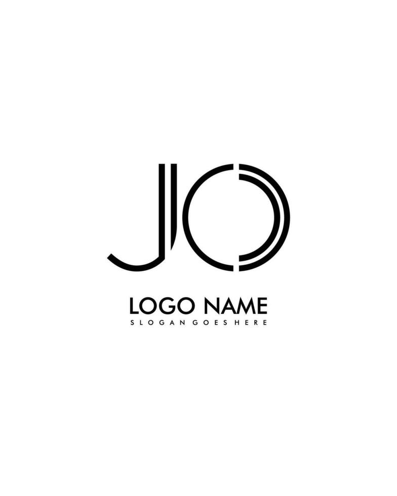 JO Initial minimalist modern abstract logo vector