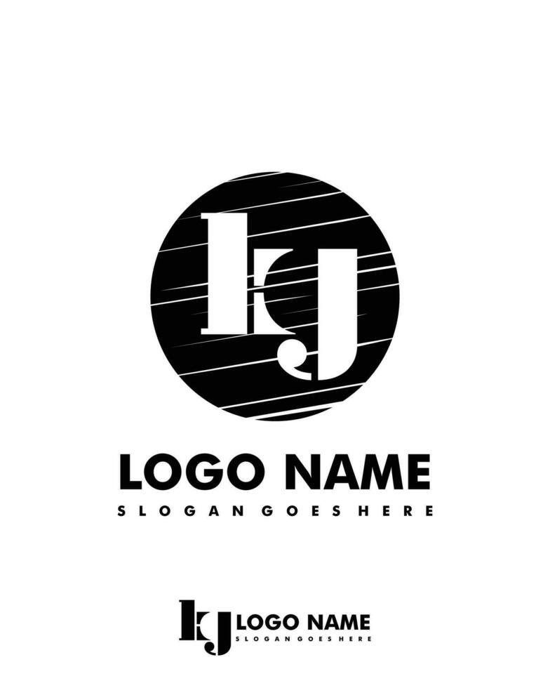 Initial KG negative space logo with circle template vector