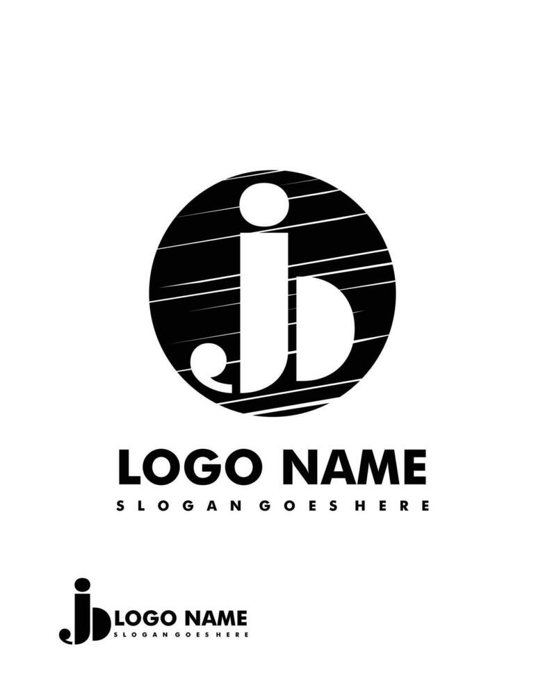 Initial JB negative space logo with circle template vector