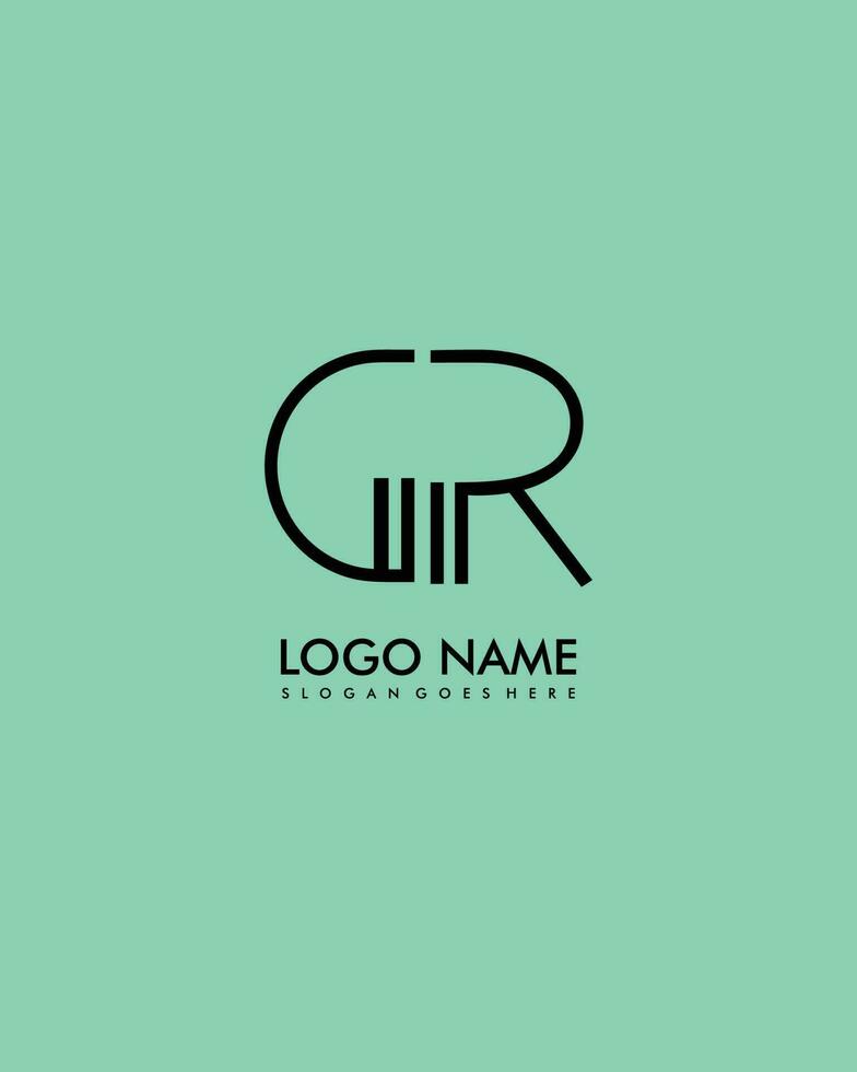 GR Initial minimalist modern abstract logo vector
