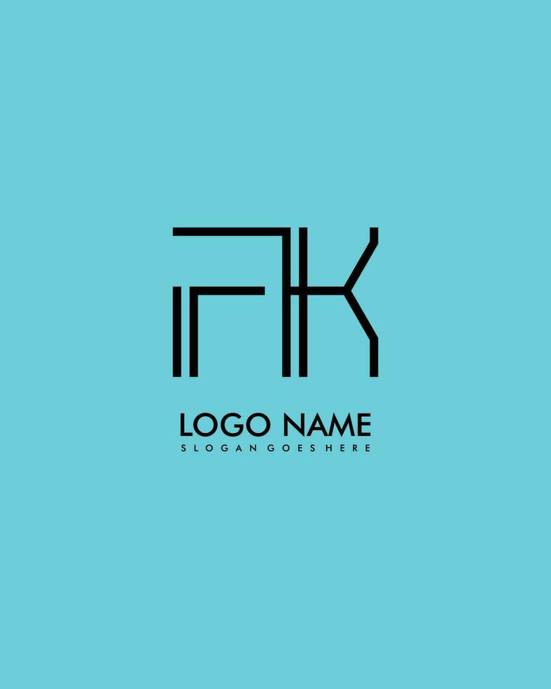 FK Initial minimalist modern abstract logo vector