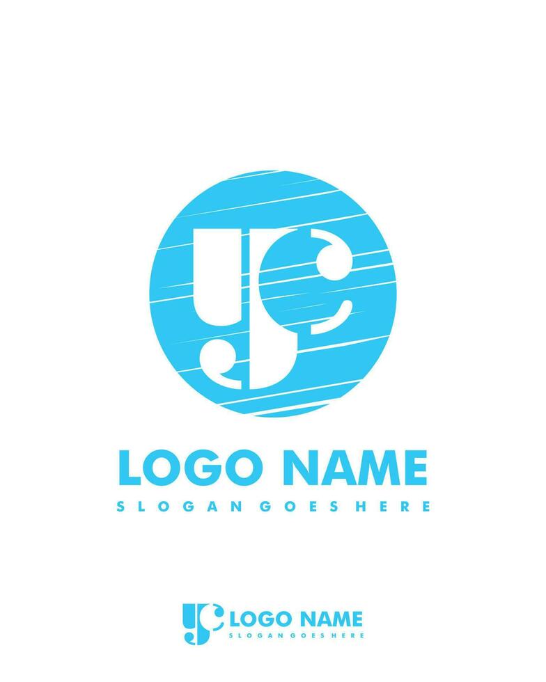 Initial YC negative space logo with circle template vector