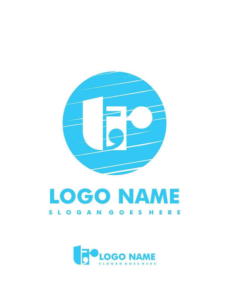 Initial TR negative space logo with circle template vector