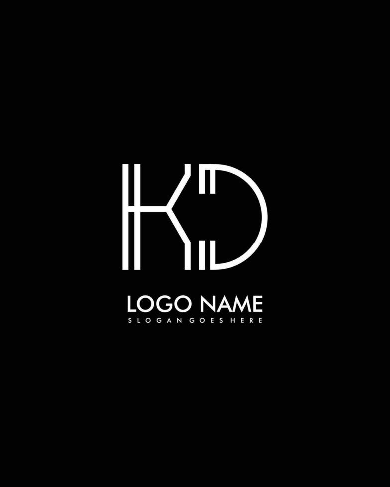 KD Initial minimalist modern abstract logo vector