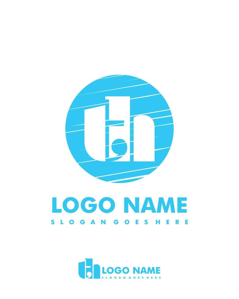 Initial TH negative space logo with circle template vector