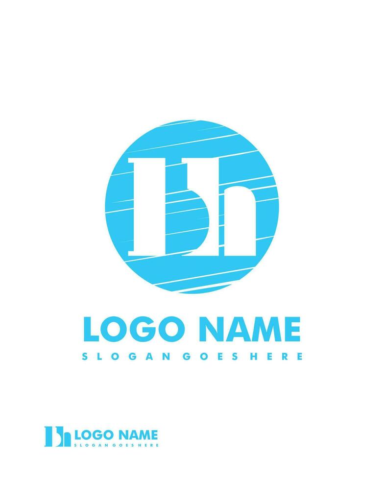 Initial BH negative space logo with circle template vector