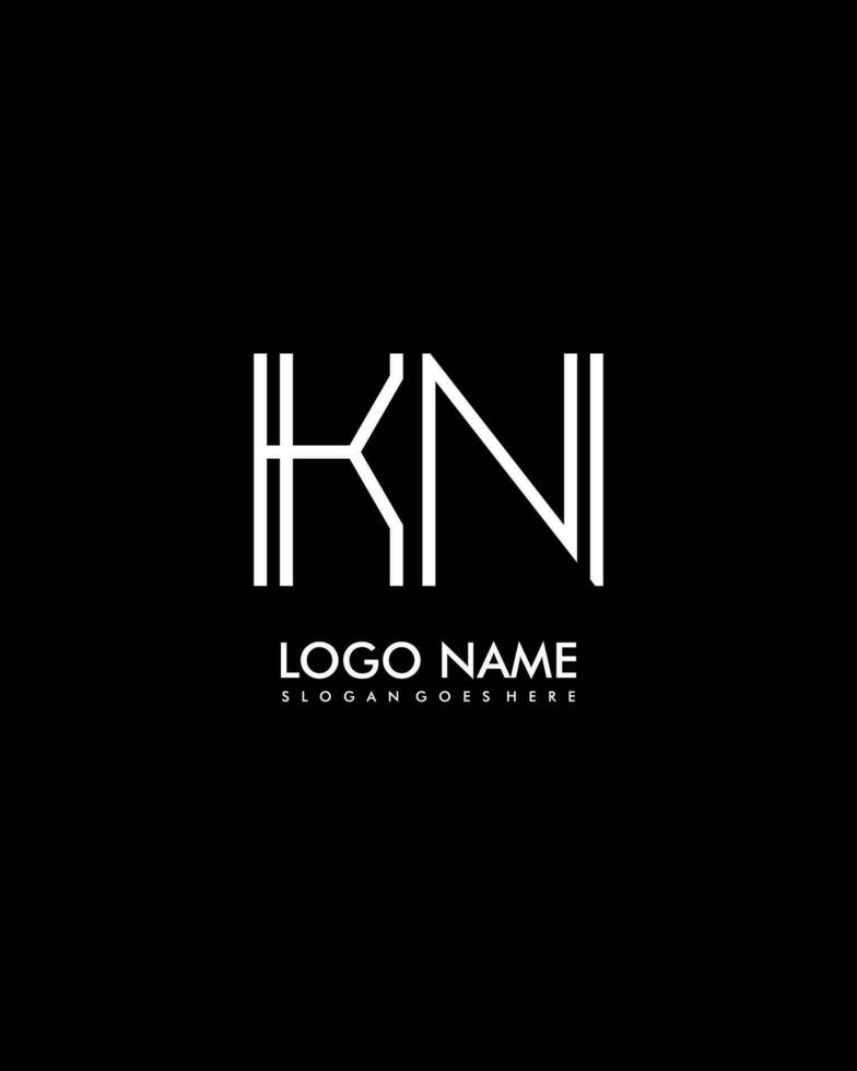 KN Initial minimalist modern abstract logo vector