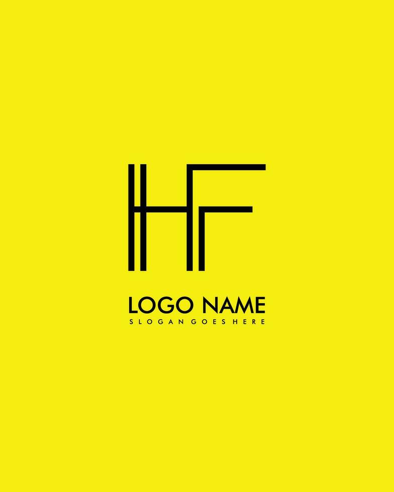 HF Initial minimalist modern abstract logo vector