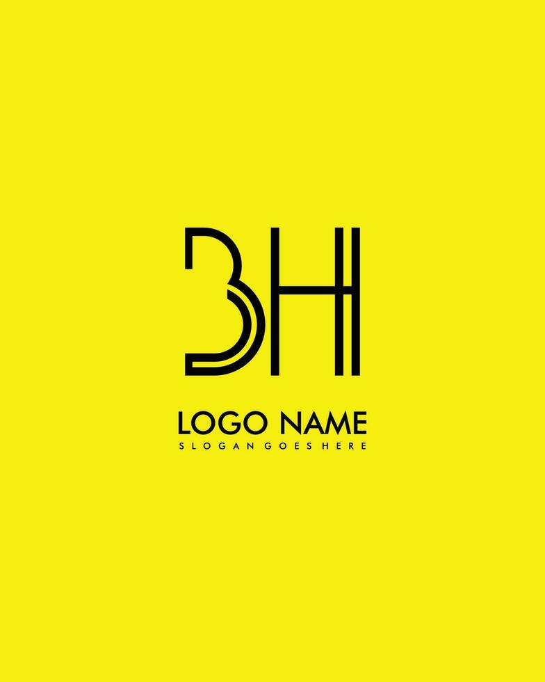 bh inicial minimalista moderno resumen logo vector