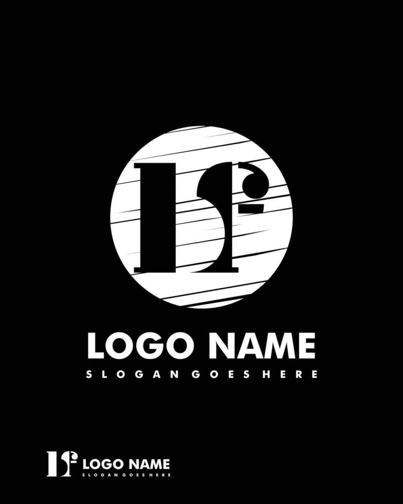 Initial BF negative space logo with circle template vector