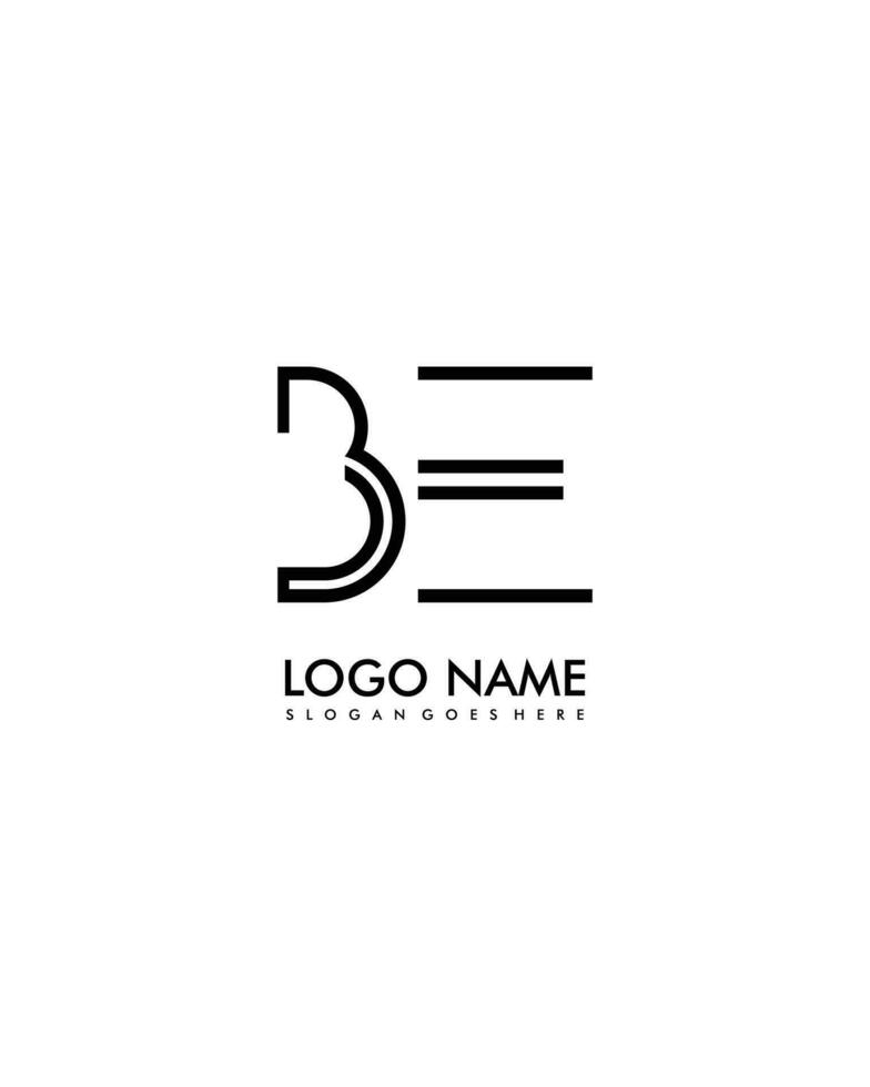 BE Initial minimalist modern abstract logo vector