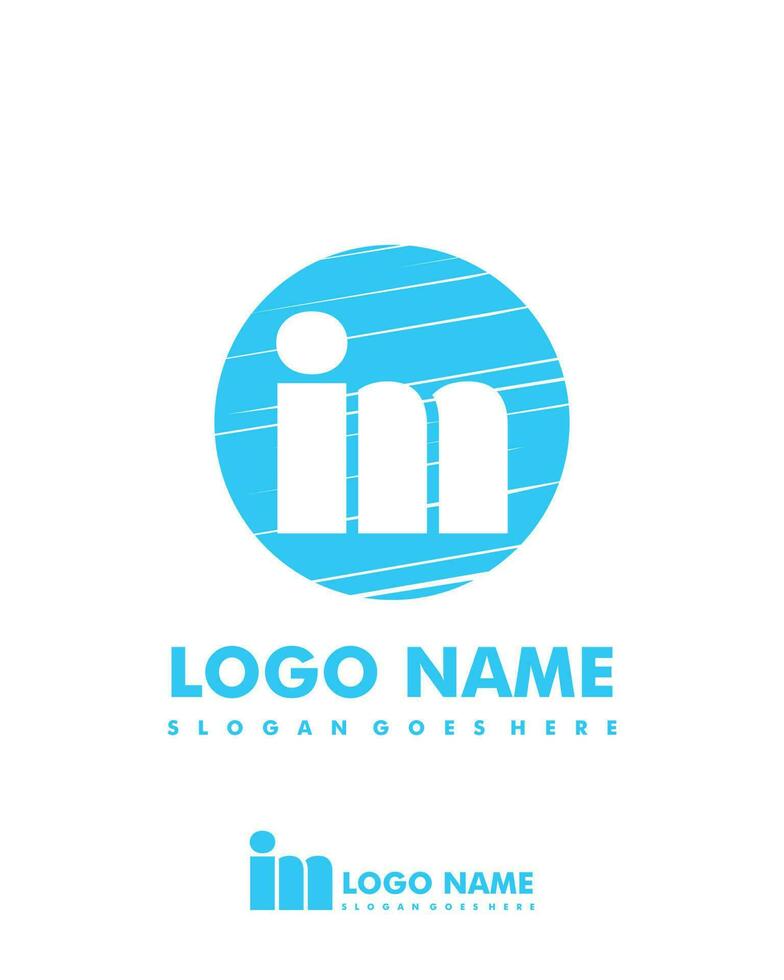Initial IM negative space logo with circle template vector