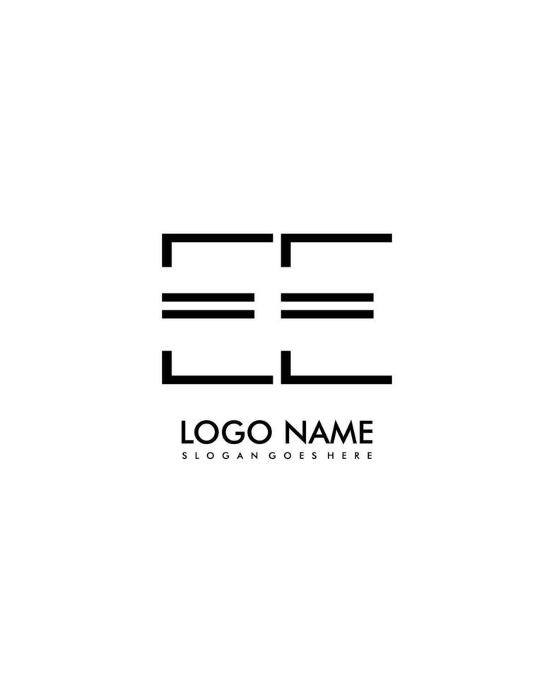 EE Initial minimalist modern abstract logo vector