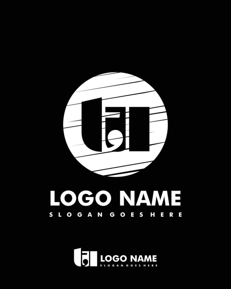 Initial TU negative space logo with circle template vector