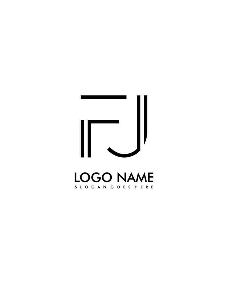 fj inicial minimalista moderno resumen logo vector