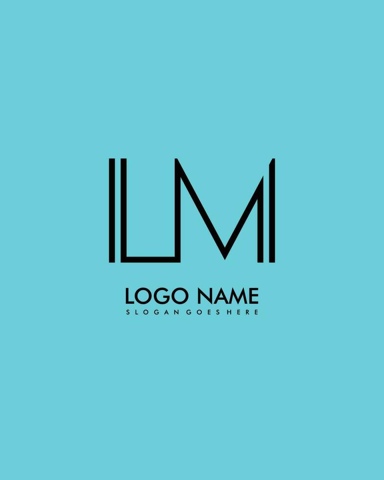 LM Initial minimalist modern abstract logo vector