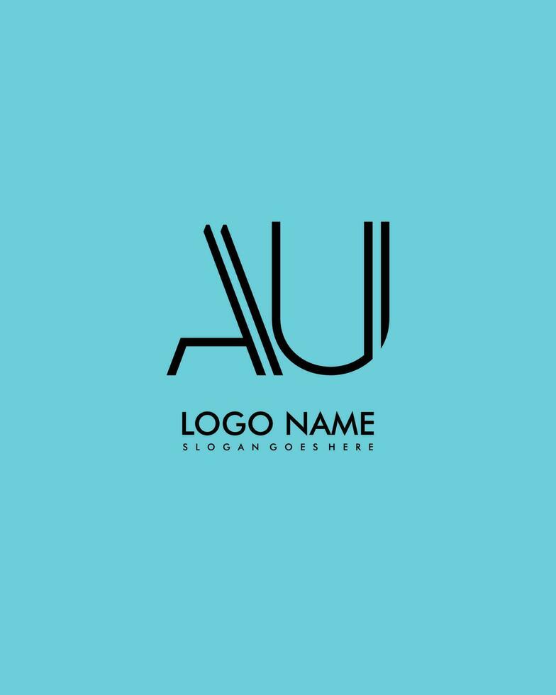 AU Initial minimalist modern abstract logo vector